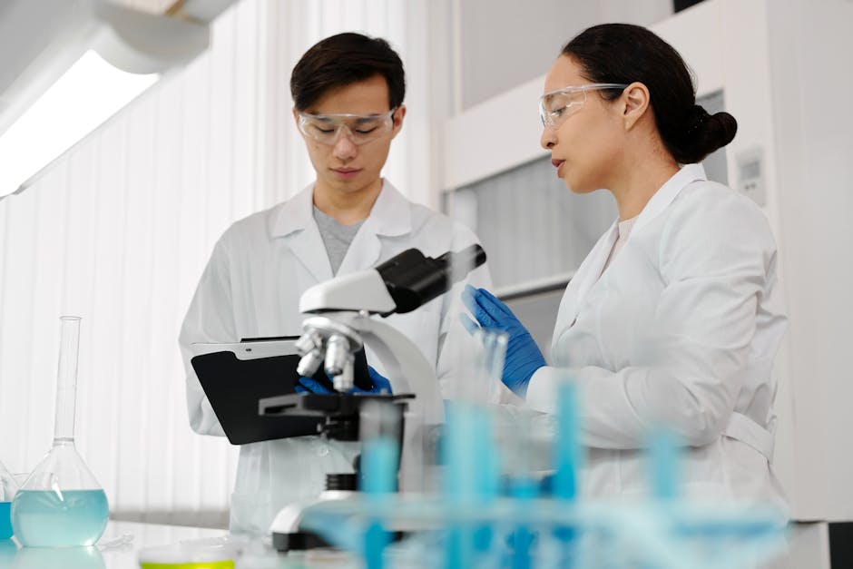 scientist analyzing experimental data in laboratory