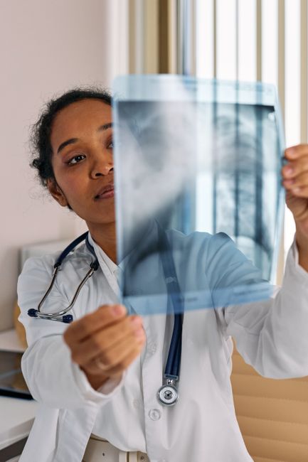doctor explaining medical results to patient
