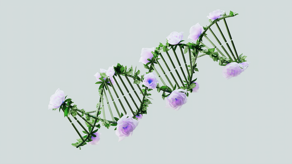 DNA helix made of digital code